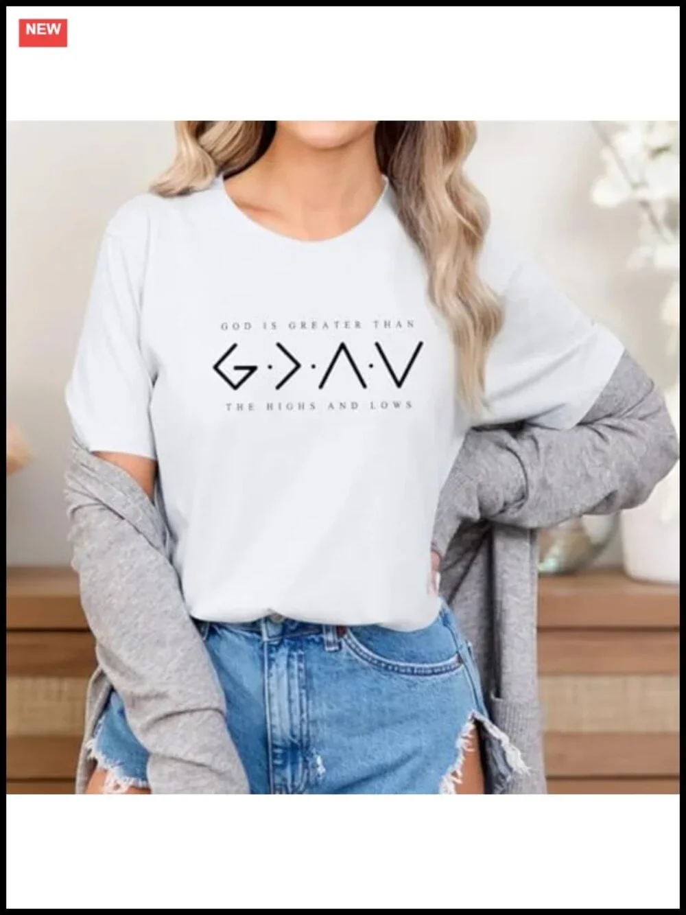 Faith Graphic Cotton Tee for Women Inspirational Bible Verse Short Sleeve